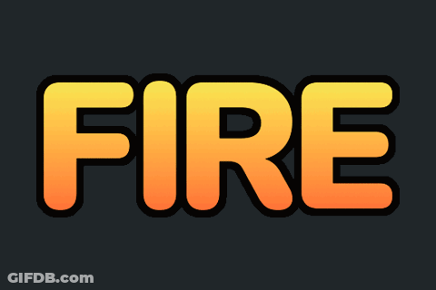 Black Background With Orange Fire Text GIF