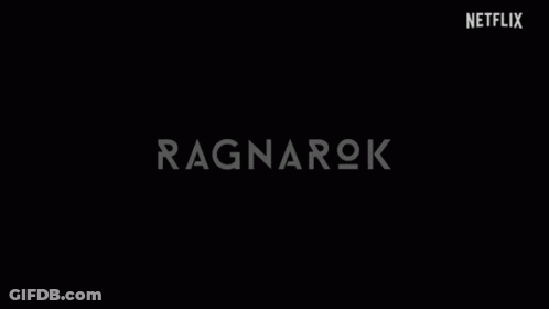 Black Background With Ragnarok In White Letters GIF