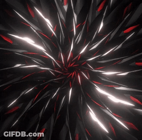 Black Background With Red And White Fireworks Lines GIF