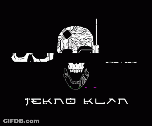 Black Background With Skull And Tekno Klan GIF