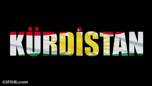 Black Background With White Kurdistan Text GIF