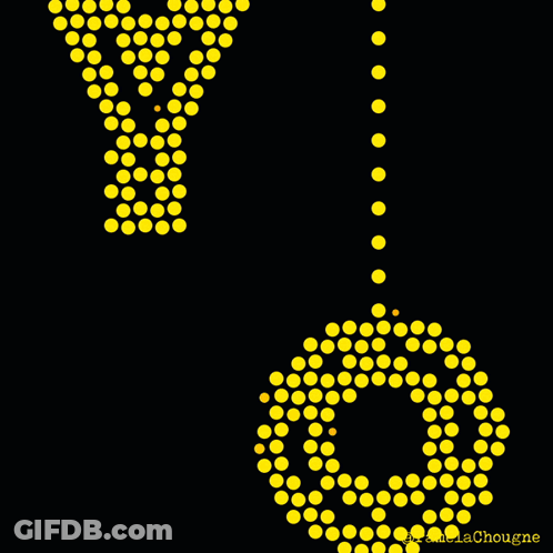 Black Background With Yellow And Blue Dots Pamelachougne GIF