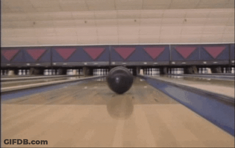 Black Ball Bowling Alley Perfect Strike GIF