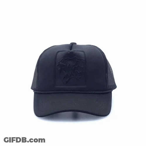 Black Baseball Cap With Mesh Back GIF
