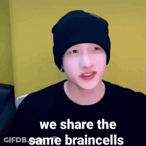Black Beanie Man Talking Sharing Same Brain Cells GIF