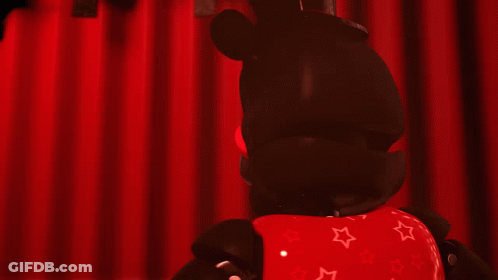 Black Bear With Red Eyes Holding Microphone GIF