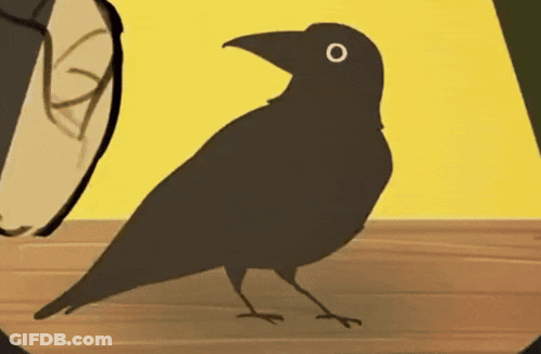 Black Bird Silhouette With White Eye GIF