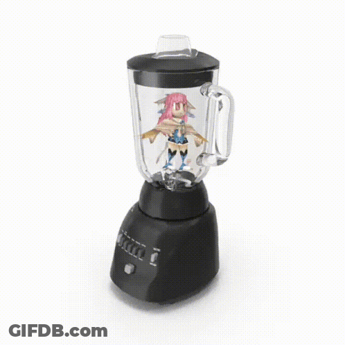 Black Blender With Girl Sticker GIF