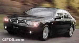 Black BMW 750I Driving GIF