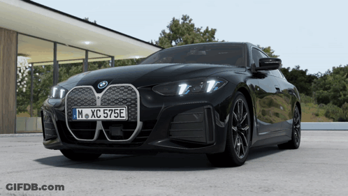 Black BMW With License Plate MXC 575E GIF