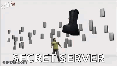 Black Boot Surrounded By Blocks Secret Server GIF