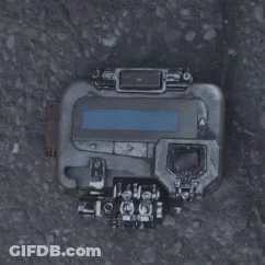 Black Box With Red White And Blue Sticker GIF
