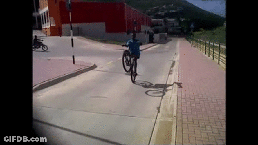 Black Boy Bicycle Ride One Hand Stunt GIF