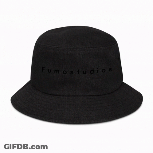 Black Bucket Hat With Fumostudios Embroidered GIF