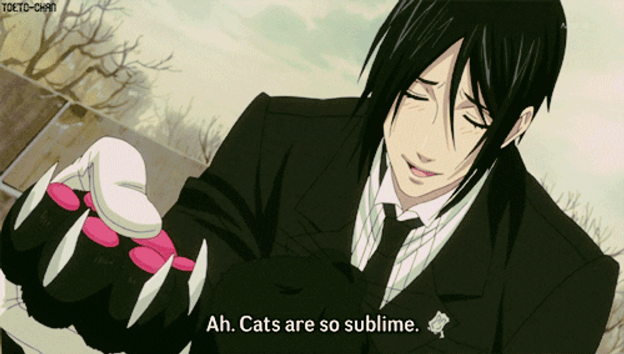 Black Butler Talking About Cats GIF