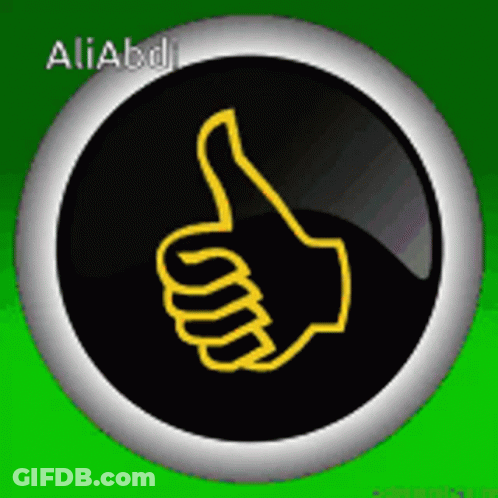 Black Button With Thumbs Up Hand GIF