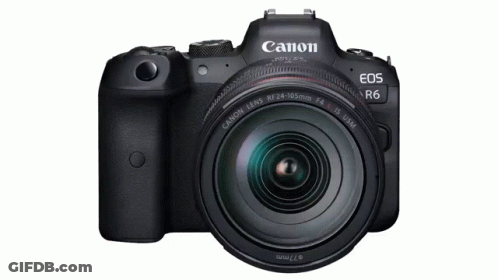 Black Canon Camera Saying Smile For The Camera GIF