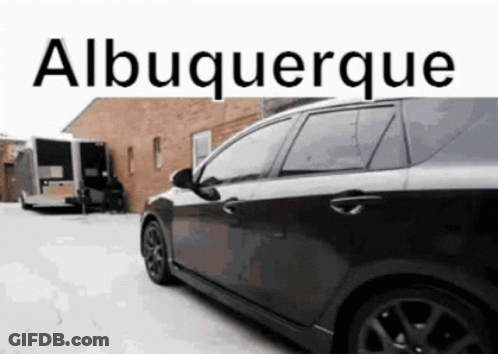 Black Car By Albuquerque Building GIF