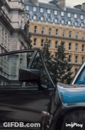 Black Car In Front Of Building With Imgplay GIF