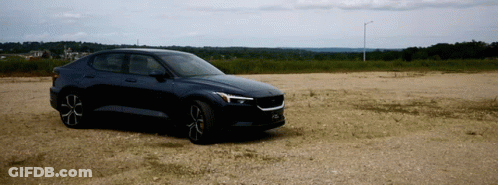 Black Car Parked On Dirt Road GIF