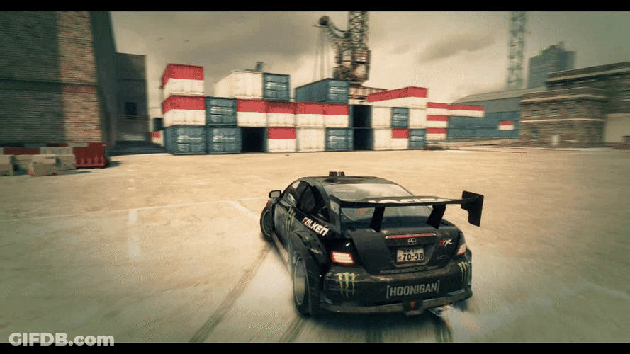 Black Car Racing Dirt Showdown GIF