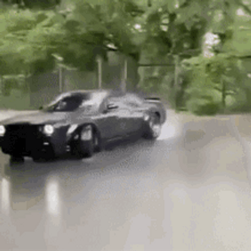 Black Car Skid Drift GIF