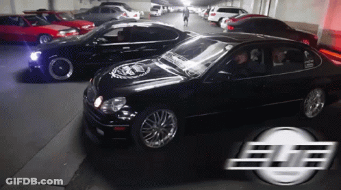 Black Car Sticker Saying A GIF