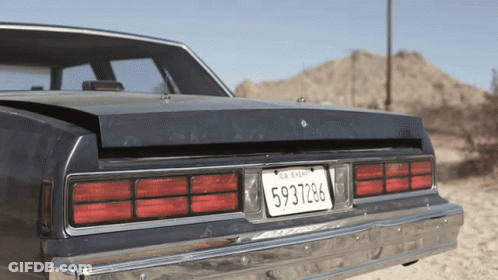 Black Car With CA Enemy License Plate GIF