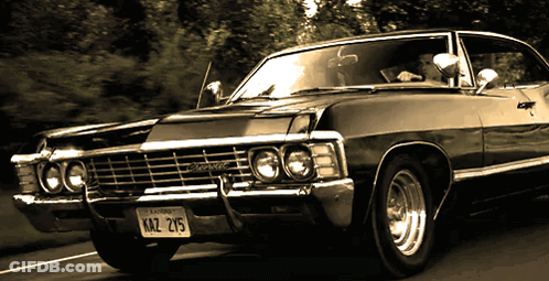 Black Car With California License Plate KAZ 215 GIF