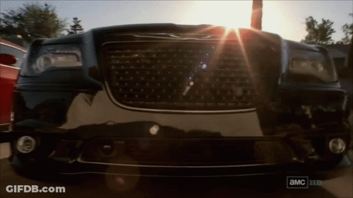 Black Car With Letters AC GIF