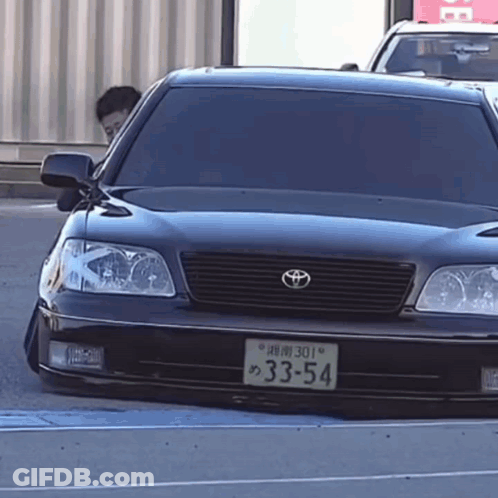 Black Car With License Plate 33-54 GIF
