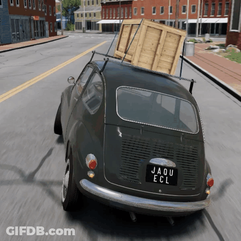 Black Car With License Plate Jaqu Ecl Driving GIF
