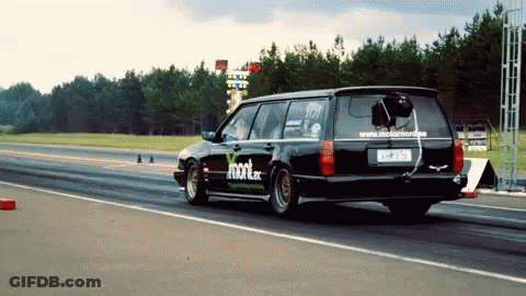 Black Car With Man On Back GIF