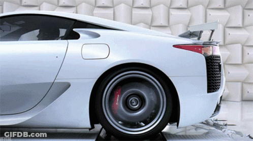 Black Car With Sticker Saying A GIF