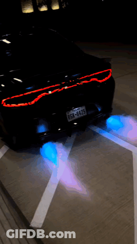 Black Car With Texas License Plate BGX-8425 GIF