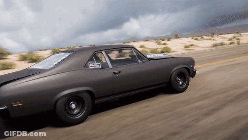 Black Car With Turbo Sticker GIF