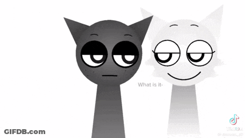 Black Cat And White Cat Eyes Closed GIF