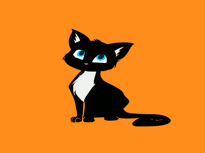 Black Cat Cartoon Art GIF