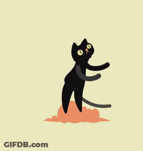 Black Cat Dancing Animated Moves GIF