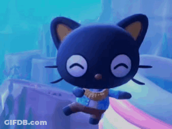 Black Cat Floating In Water GIF
