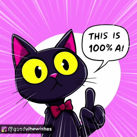 Black Cat Giving Peace Sign GIF