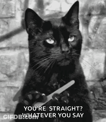 Black Cat Holding Scissors GIF