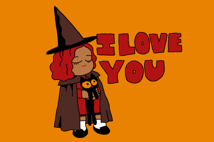 Black Cat I Love You Hug GIF