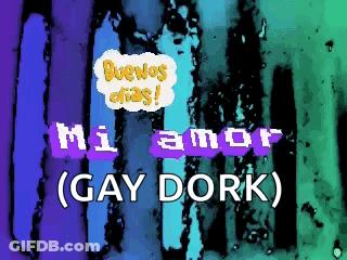 Black Cat In Party Hat Surrounded By Seagulls Saying Gay Dork Have A Nice Day GIF