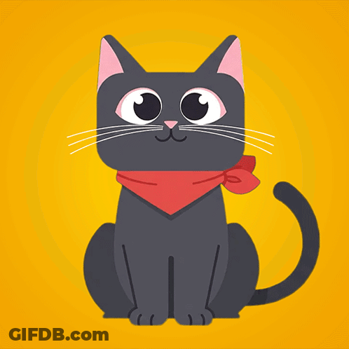 Black Cat In Red Scarf For Black Cat Appreciation Day GIF