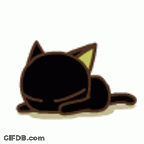 Black Cat Lying Down Eyes Closed GIF