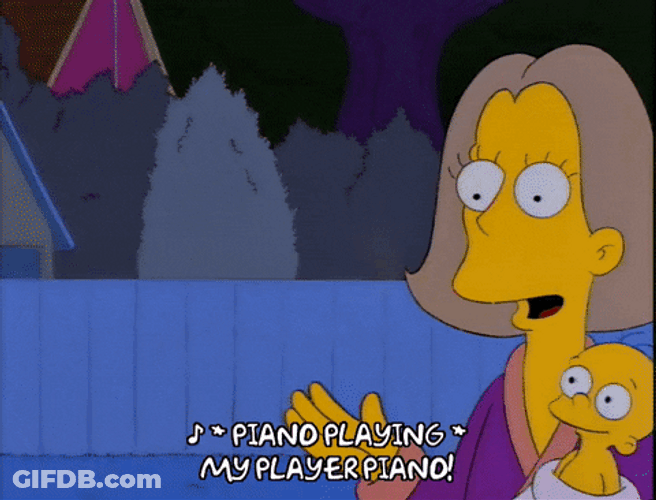 Black Cat Piano Baby Bart Simpson GIF