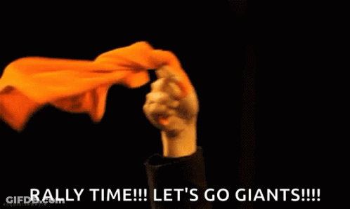Black Cat Saying Go Giants GIF
