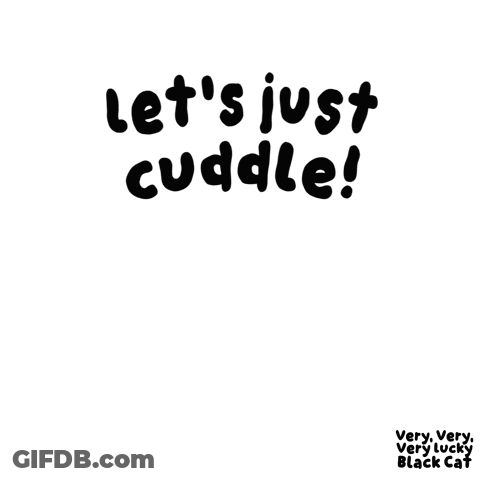 Black Cat Saying Let's Just Cuddle GIF