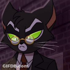 Black Cat Wearing Glasses And Suit And Tie GIF